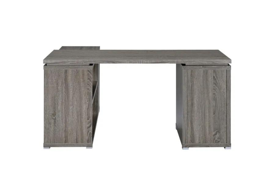 Yvette L-shape Office Desk Weathered Grey