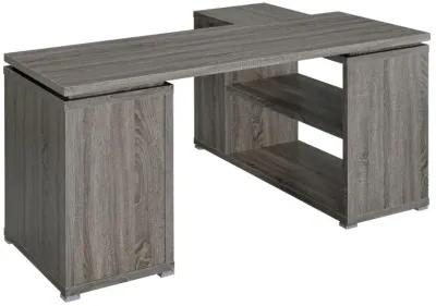 Yvette L-shape Office Desk Weathered Grey