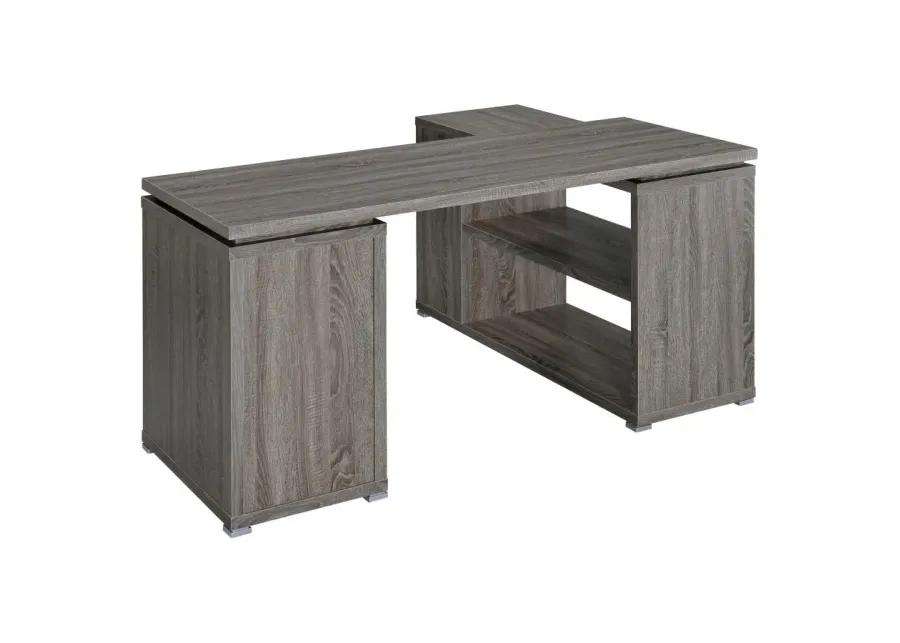 Yvette L-shape Office Desk Weathered Grey