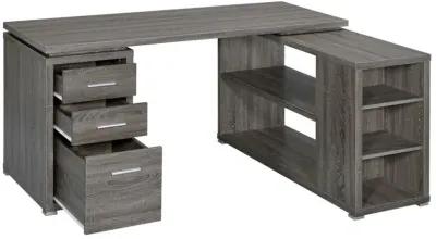 Yvette L-shape Office Desk Weathered Grey