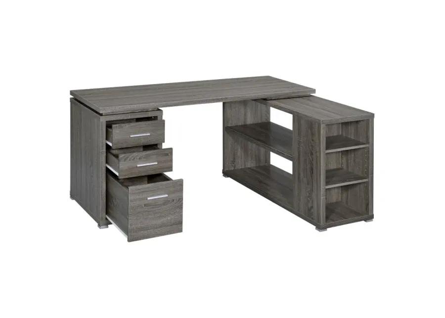 Yvette L-shape Office Desk Weathered Grey