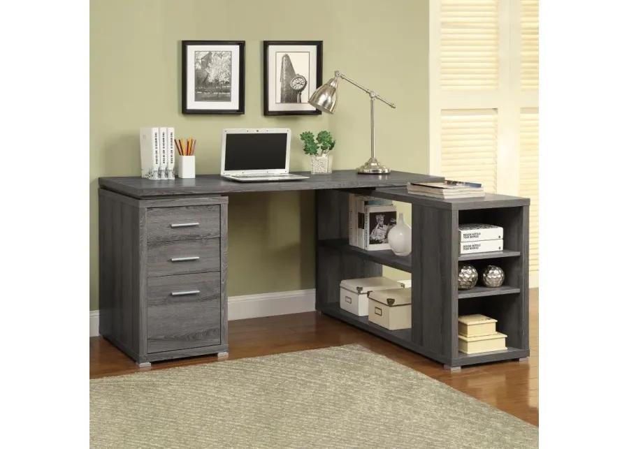 Yvette L-shape Office Desk Weathered Grey