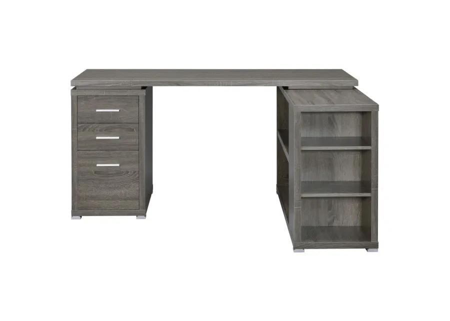 Yvette L-shape Office Desk Weathered Grey