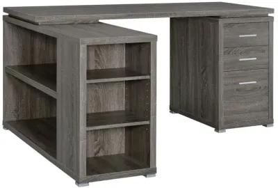 Yvette L-shape Office Desk Weathered Grey