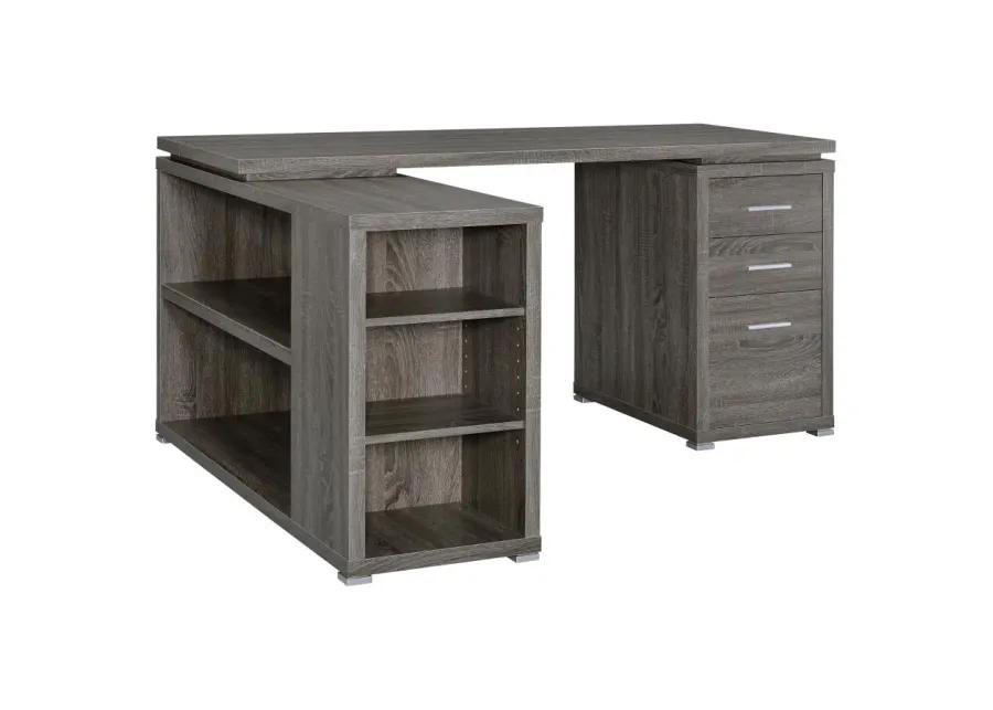 Yvette L-shape Office Desk Weathered Grey