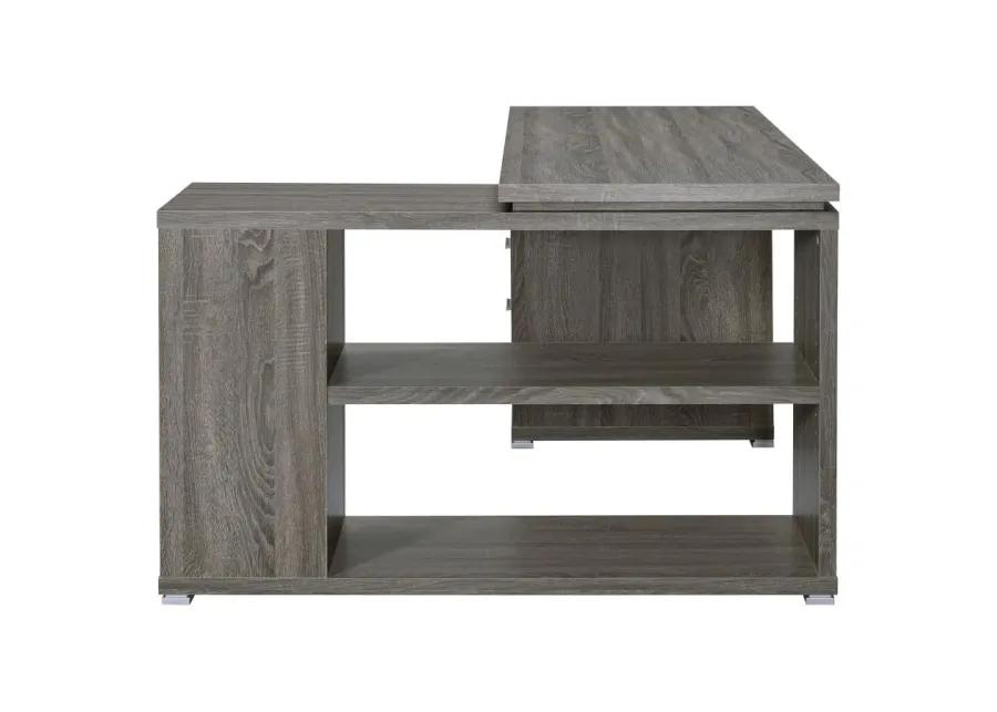 Yvette L-shape Office Desk Weathered Grey