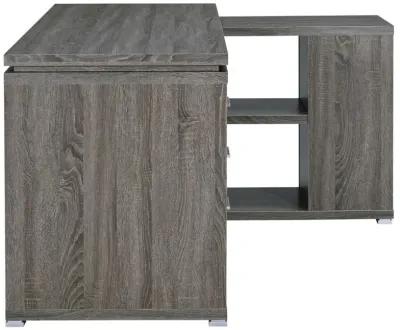 Yvette L-shape Office Desk Weathered Grey