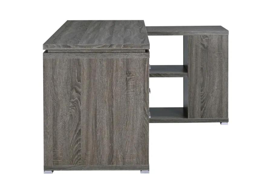 Yvette L-shape Office Desk Weathered Grey