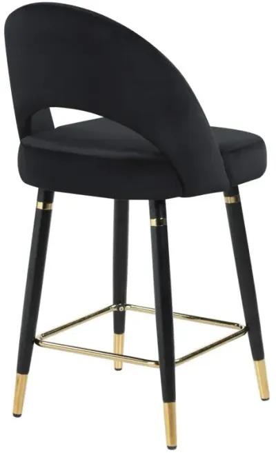 Lindsey Arched Back Upholstered Counter Height Stools Black (Set of 2)