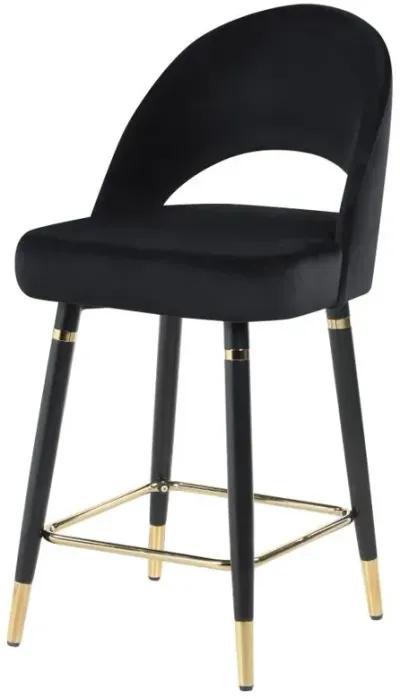 Lindsey Arched Back Upholstered Counter Height Stools Black (Set of 2)