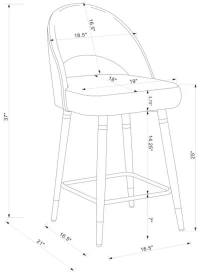 Lindsey Arched Back Upholstered Counter Height Stools Black (Set of 2)