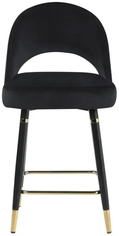 Lindsey Arched Back Upholstered Counter Height Stools Black (Set of 2)