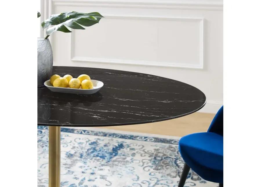 Lippa 60" Oval Artificial Marble Dining Table