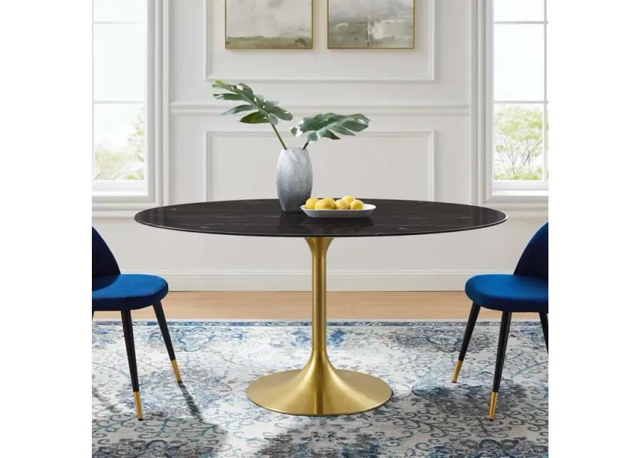 Lippa 60" Oval Artificial Marble Dining Table