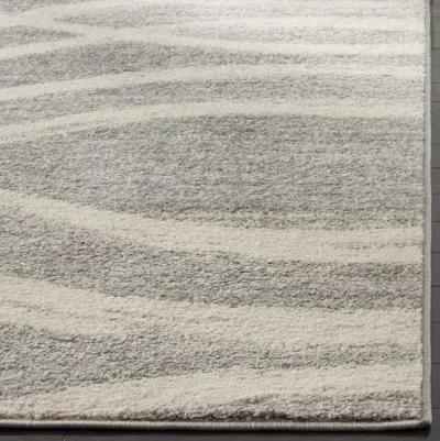 Adirondack Contemporary Grey / Cream 2'-6" X 10' Powerloomed Rug