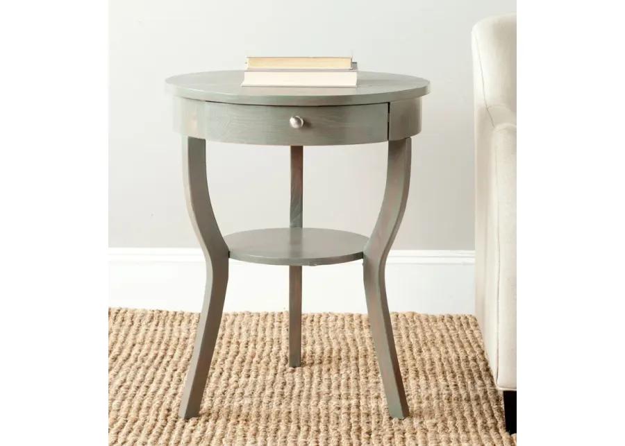 KENDRA ROUND PEDESTAL END TABLE W/ DRAWER 