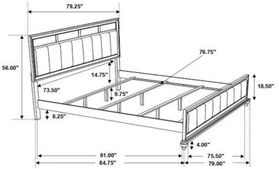 Barzini Bedroom Set with Upholstered Headboard Black