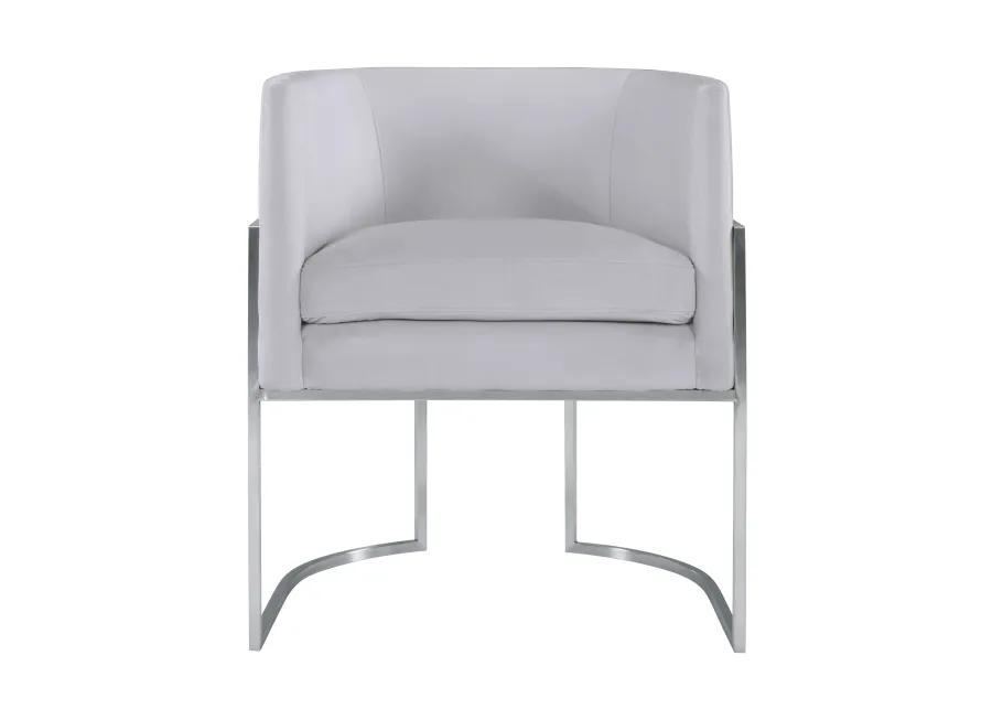 Giselle Grey Velvet Dining Chair with Silver Leg