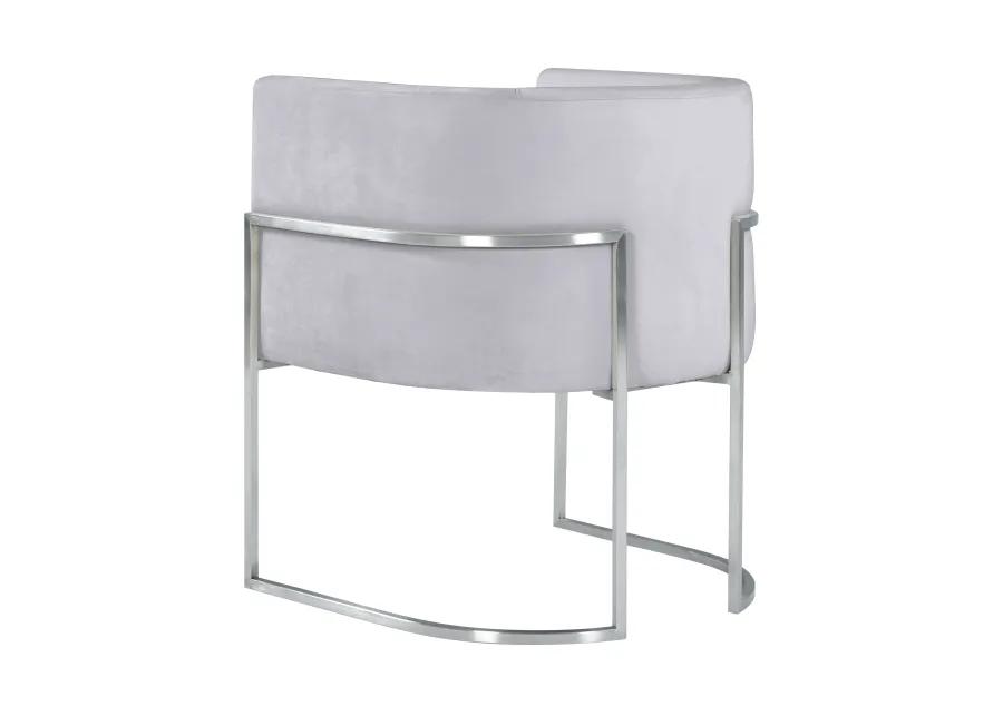 Giselle Grey Velvet Dining Chair with Silver Leg