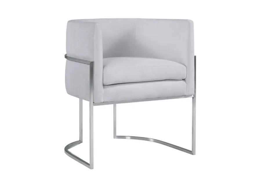 Giselle Grey Velvet Dining Chair with Silver Leg