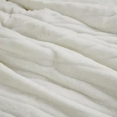 Madison Park Amara Ivory Faux Fur Comforter Set