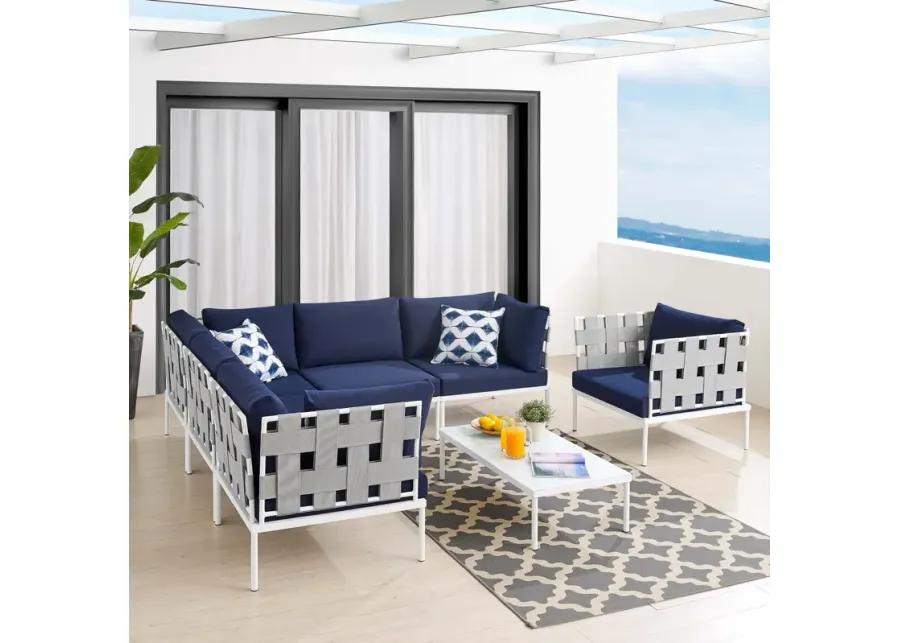 Harmony 7-Piece  Sunbrella® Outdoor Patio Aluminum Sectional Sofa Set