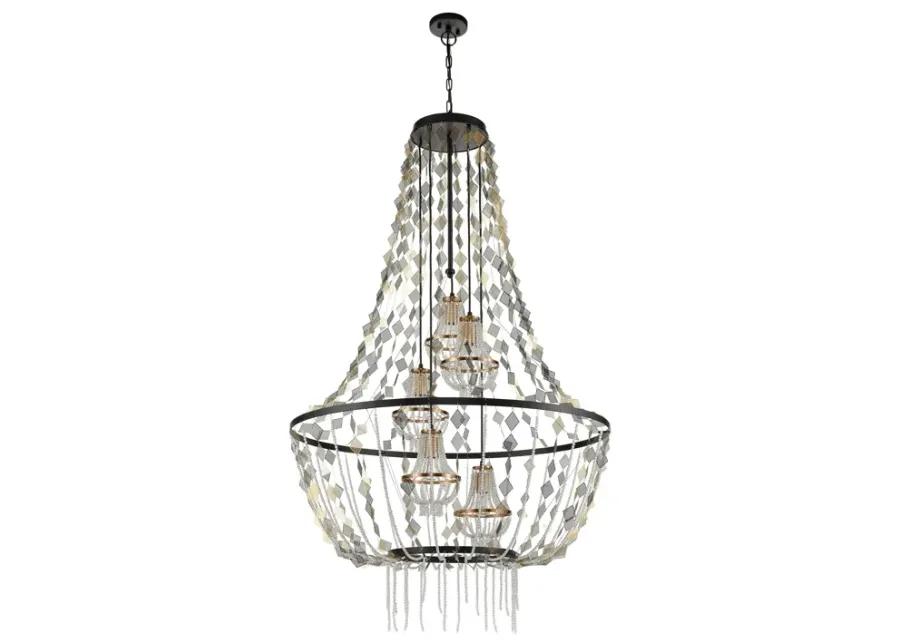 Selene 38" Wide 5-Light Chandelier - Matte Black