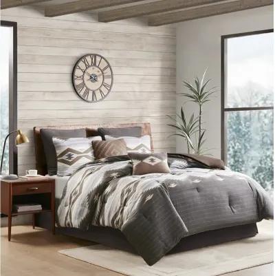 Woolrich Bitter Creek Grey/Brown Oversized Comforter Set