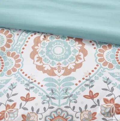 Intelligent Design Vinnie Aqua Boho Comforter Set with Bed Sheets