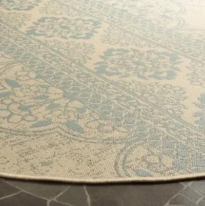 LINDEN 174 Collection LND174K-6R Aqua / Cream 6'-7" X 6'-7" Round