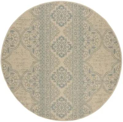 LINDEN 174 Collection LND174K-6R Aqua / Cream 6'-7" X 6'-7" Round