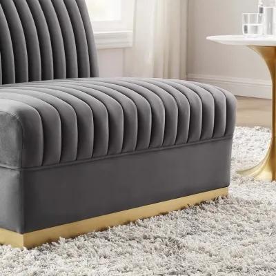 Sanguine Channel Tufted Performance Velvet Modular Sectional  Armless Chair