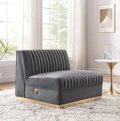 Sanguine Channel Tufted Performance Velvet Modular Sectional  Armless Chair