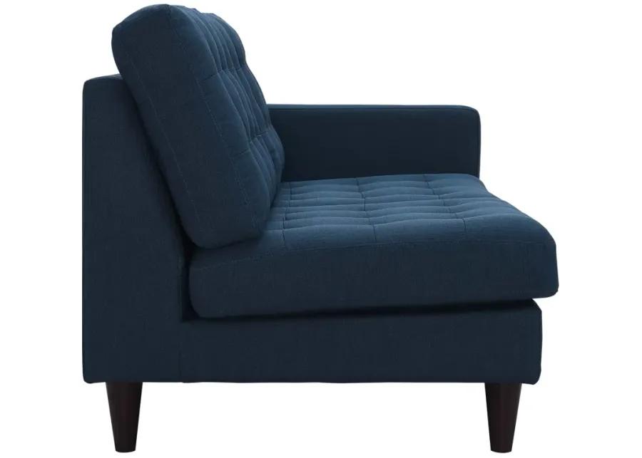 Empress Right-Facing Upholstered Fabric Loveseat