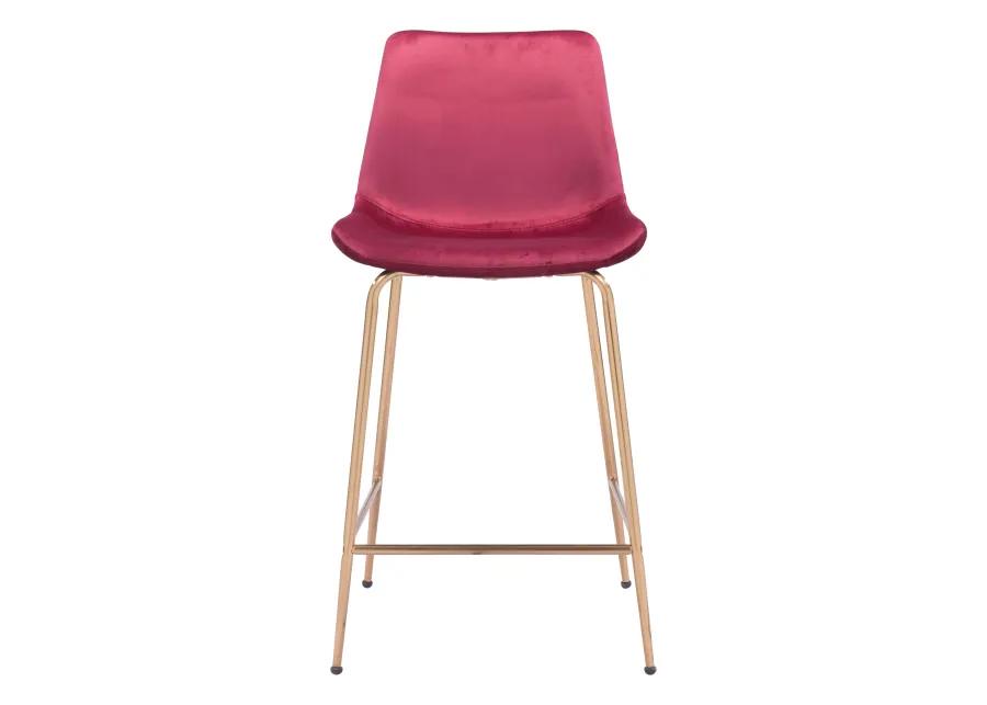 Tony Counter Stool Red & Gold