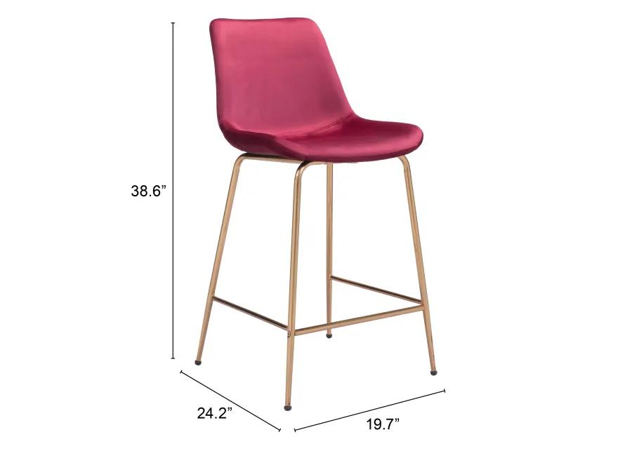 Tony Counter Stool Red & Gold