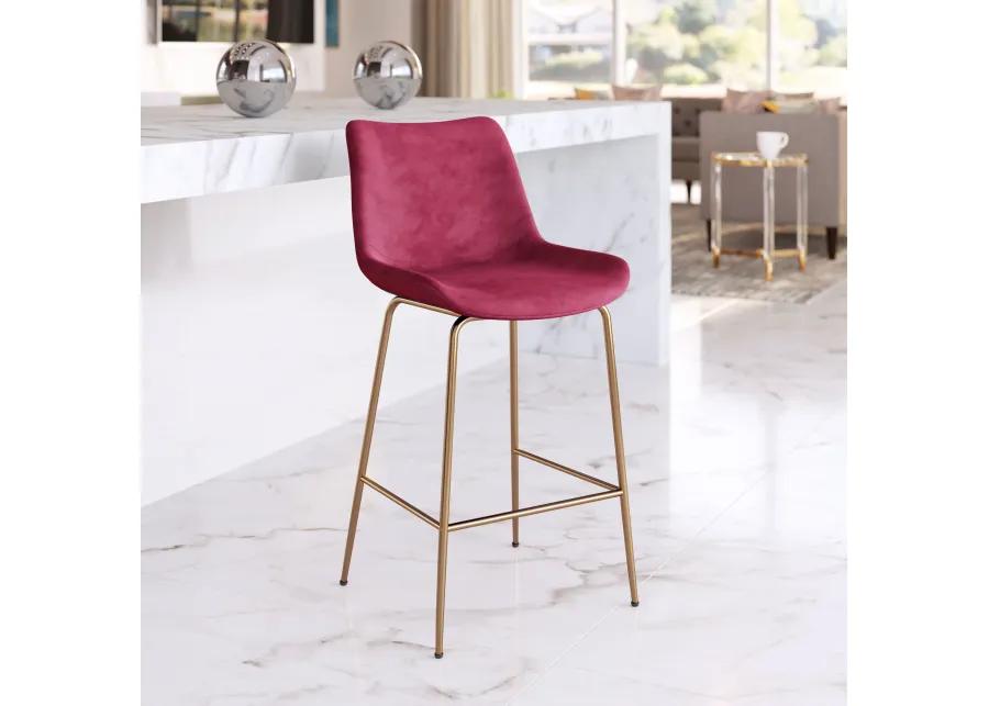 Tony Counter Stool Red & Gold