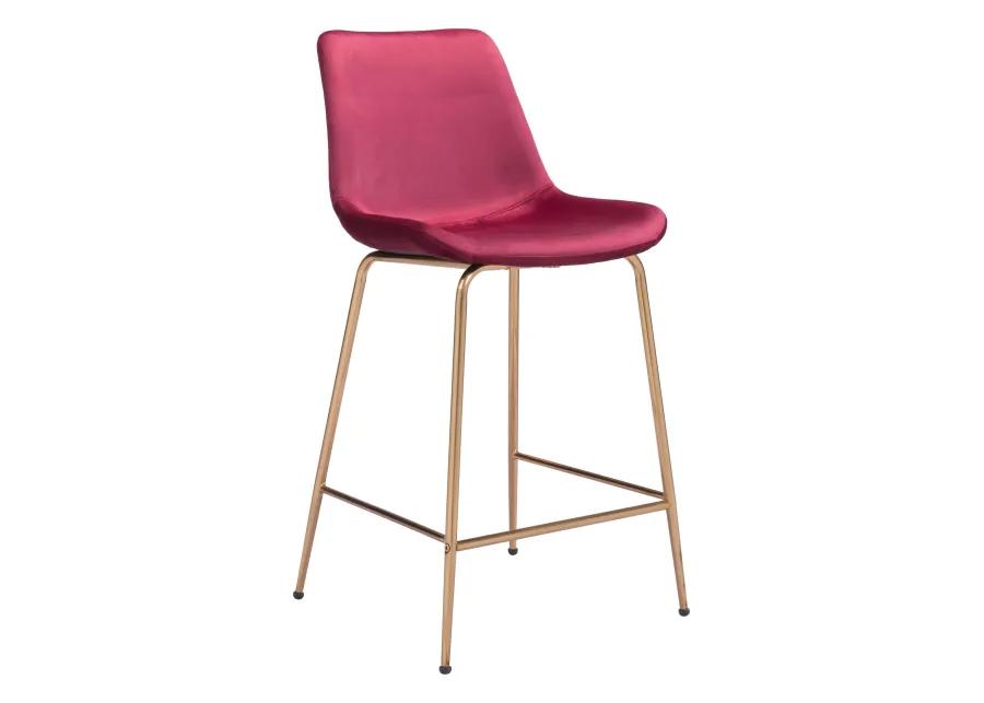 Tony Counter Stool Red & Gold