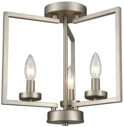 West End 14.5" Wide 3-Light Semi Flush Mount - Brushed Nickel