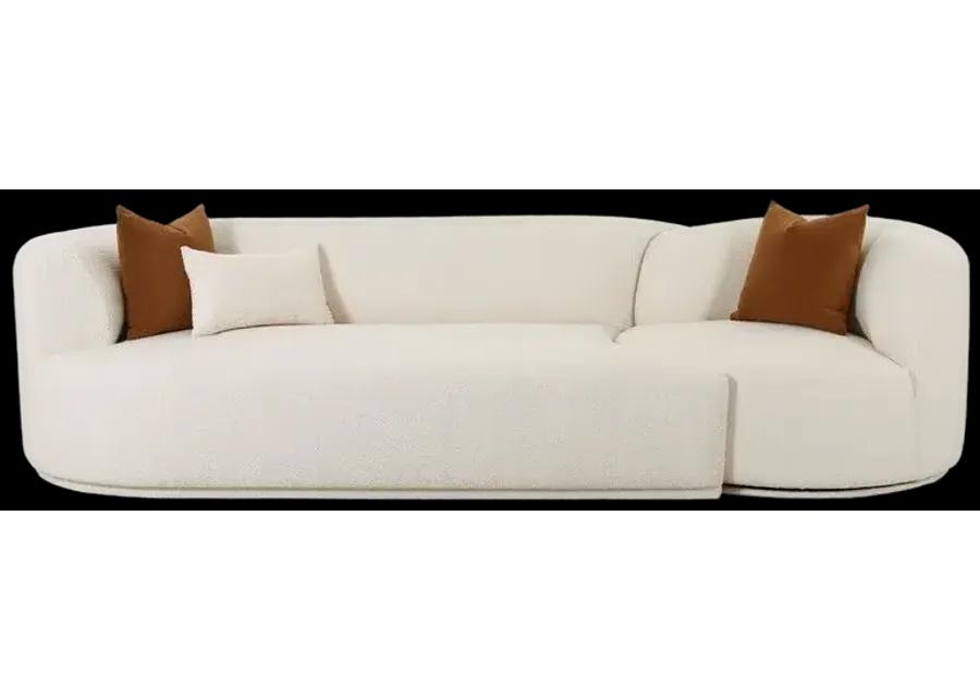 Fickle Cream Boucle 2-Piece Modular LAF Sofa