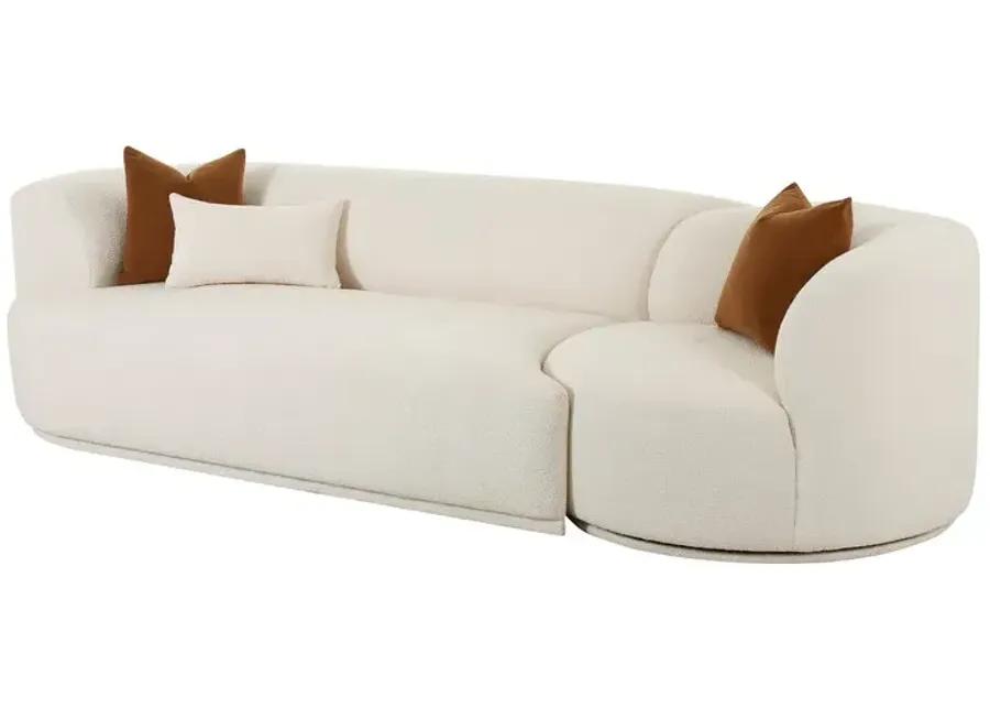 Fickle Cream Boucle 2-Piece Modular LAF Sofa