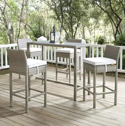 Conduit Bar Stool Outdoor Patio Wicker Rattan Set of 4