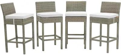 Conduit Bar Stool Outdoor Patio Wicker Rattan Set of 4