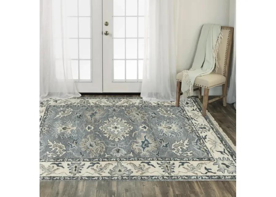 Ashton Gray  Hand Spun Wool/Tencel 6' x 9' Rectangle Rug