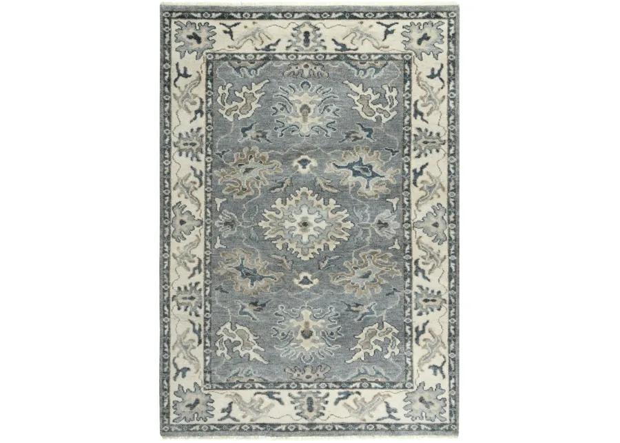 Ashton Gray  Hand Spun Wool/Tencel 6' x 9' Rectangle Rug