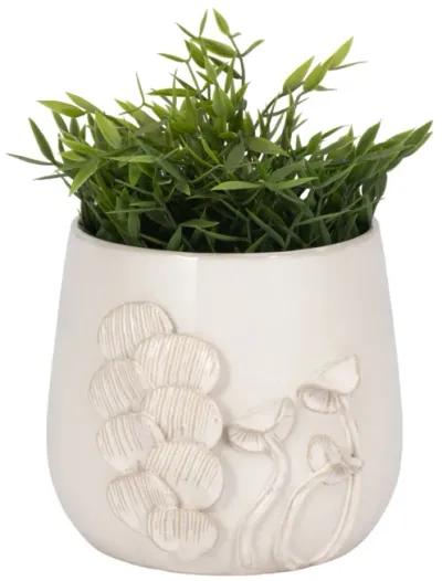 7" Mushroom Applique Planter, Ivory