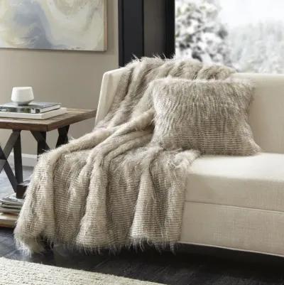 Madison Park Edina Black Faux Fur Throw