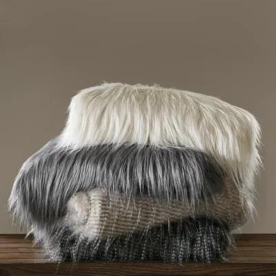 Madison Park Edina Black Faux Fur Throw