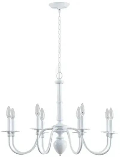 Martha Stewart Amelia Glossy White 8-Light Traditional Metal Chandelier