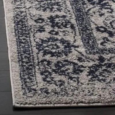 Adirondack Contemporary Grey / Navy 5'-1" X 7'-6" Powerloomed Rug